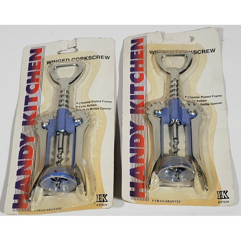 2 Commercial Grade Handy Kitchen Winged Corkscrew Bottle Opener Home Dining Wine